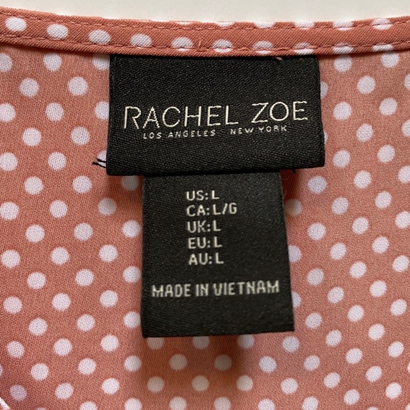 ⚡️sale⚡️Rachel Zoe salmon polkadot button down top - Picture 10 of 12
